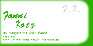 fanni kotz business card